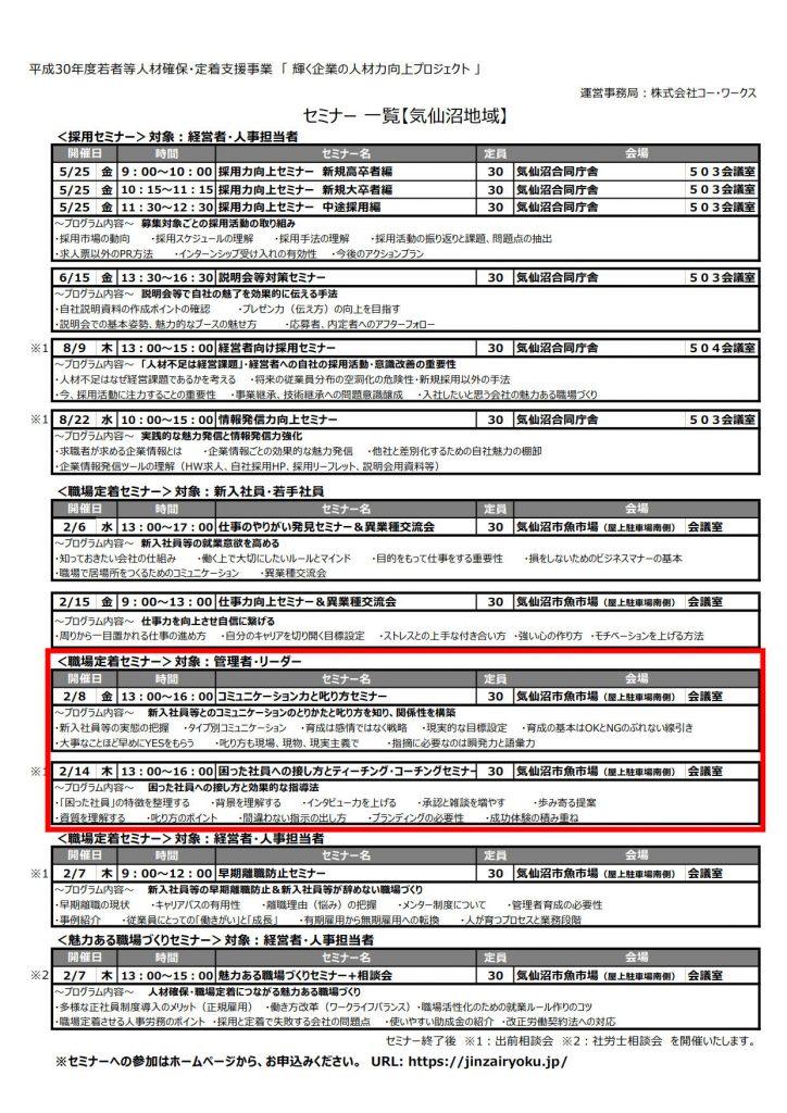 輝く企業の人財力向上プロジェクト(気仙沼会場)