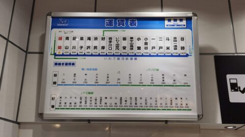 「盛岡駅からの運賃表」IGRいわて銀河鉄道に乗って石神の丘美術館に行こう_trim_20230622_093656