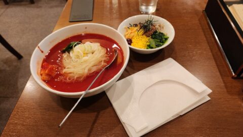 盛岡冷麺 寿々苑の「Aセット（冷麺＋小ビビンバ丼）※冷麺大盛_w1280_20240425_181433