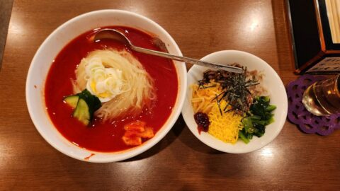 盛岡冷麺 寿々苑の「Aセット（冷麺＋小ビビンバ丼）※冷麺大盛_w1280_20240425_181513