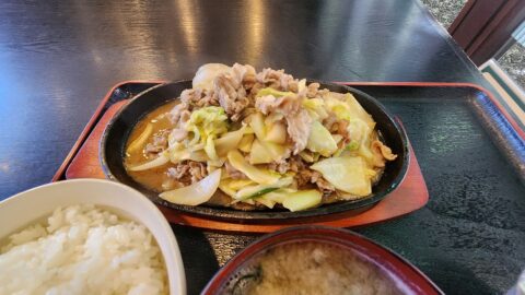 米沢市の「ひつじ家NEO」で味付きジンギスカン定食みそ味（義経焼き）_w1280_20240514_122319