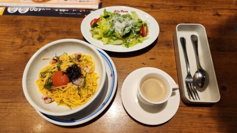 ジョリーパスタ仙台中野店の「明太子とヤリイカのスパゲティ」_w1280_20241023_224901
